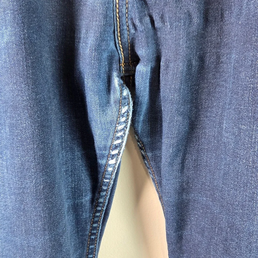 Levi's 505 Straight Leg Jeans Mens 36x32 Dark Wash Fair Distressed Denim